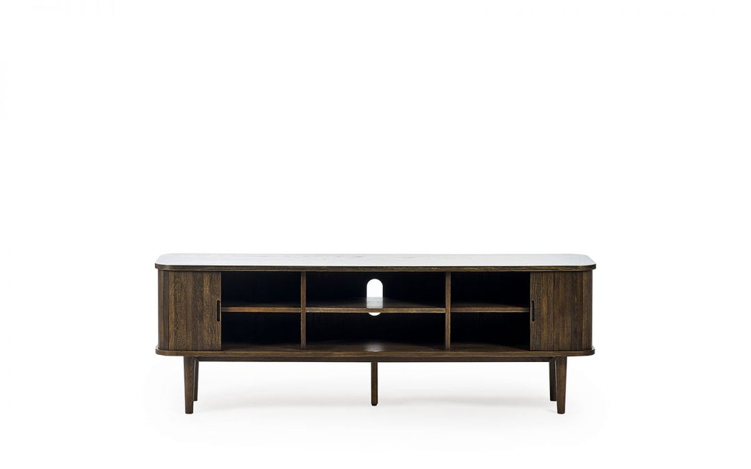Arya Media Unit – Dark Oak Effect with Sliding Tambour Doors