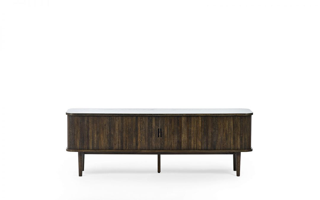 Arya Media Unit – Dark Oak Effect with Sliding Tambour Doors
