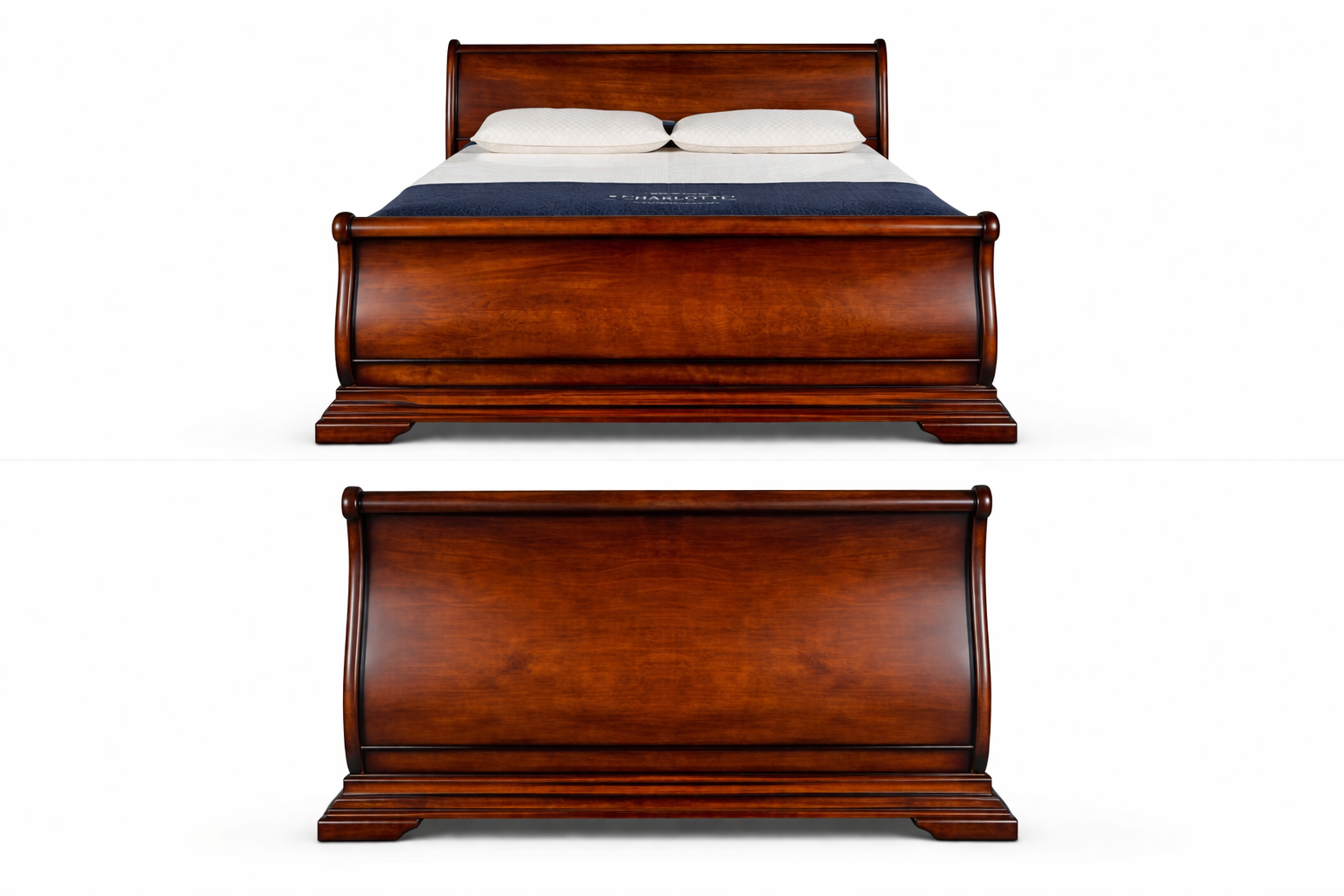 Mahogany Sleigh Bed - Premium Bed for Luxurious Comfort