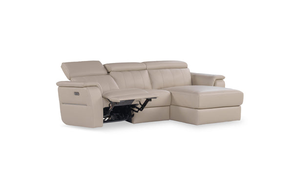 Bismark L Shaped Sectional Sofa with Recliner - Modern Italian Furniture