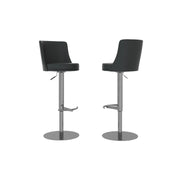 Bruno Leather Bar Stool Grey - Le Divano