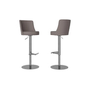 Bruno Leather Bar Stool Grey - Le Divano