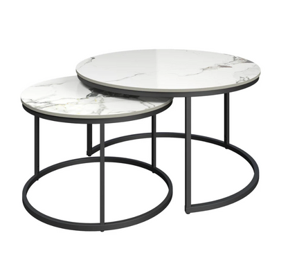 Zico 2pc White Ceramic Coffee Table Set
