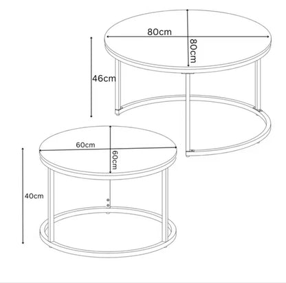 Zico 2pc White Ceramic Coffee Table Set