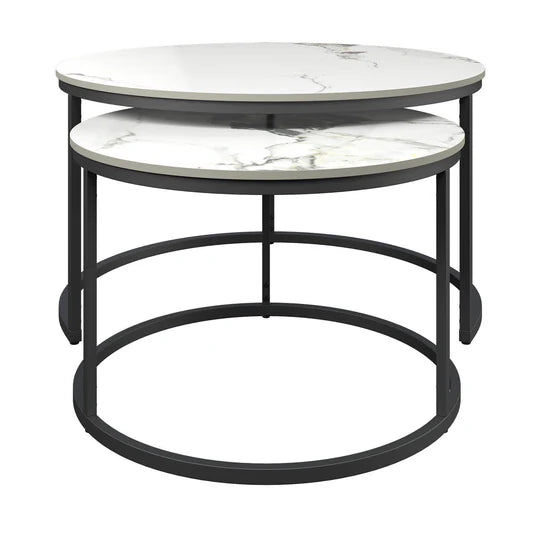 Zico 2pc White Ceramic Coffee Table Set