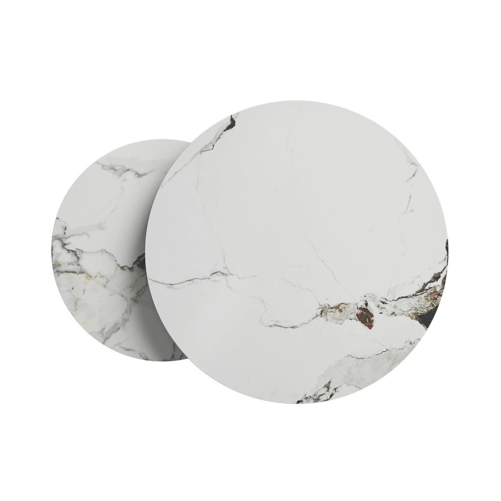 Zico 2pc White Ceramic Coffee Table Set